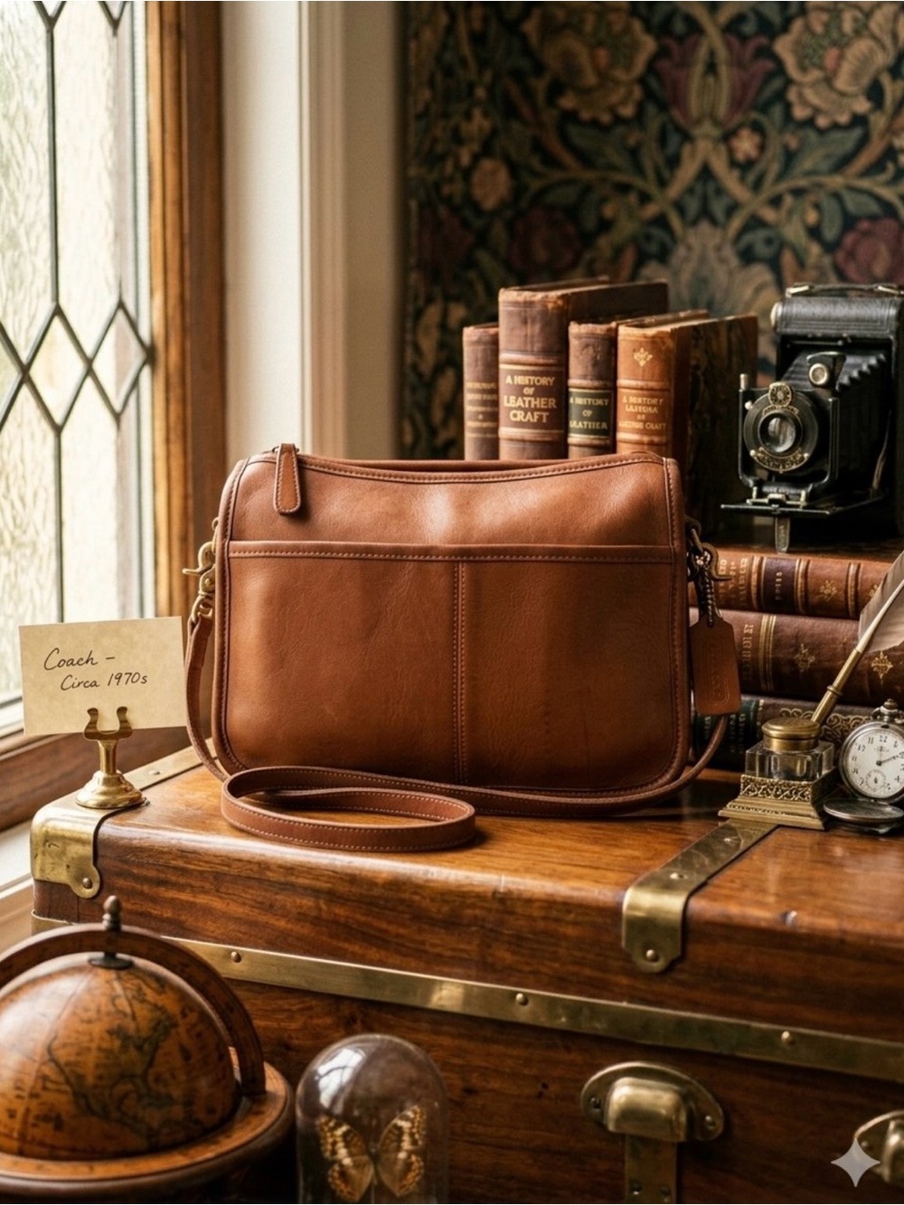 Coach Brown Leather Messenger Crossbody Bag